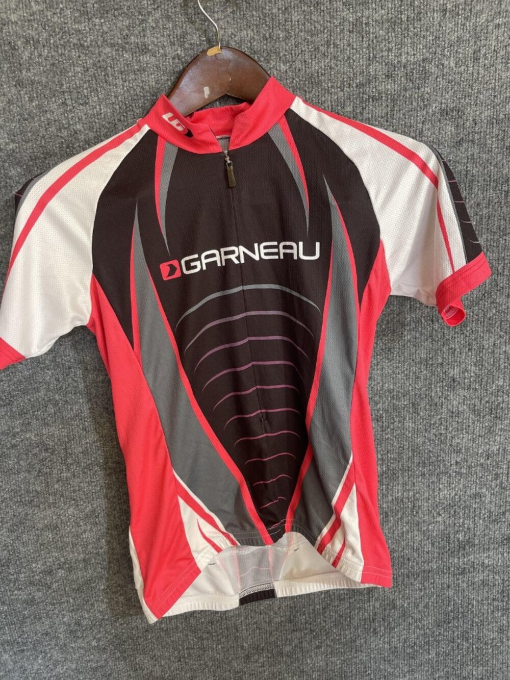 Garneau Cycling Jersey Womens Small Multicolor Half Zip Sleeve Pockets Bike